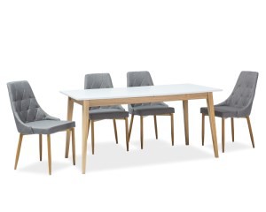 Стол обеденный Signal Cesar 160(205)x80x75 Белый Дуб